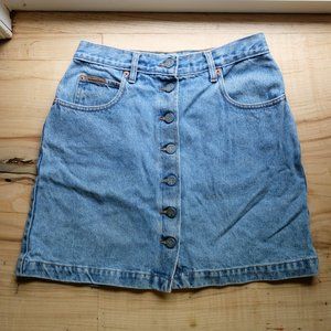 Vintage Calvin Klein Button Front Denim Mini Skirt